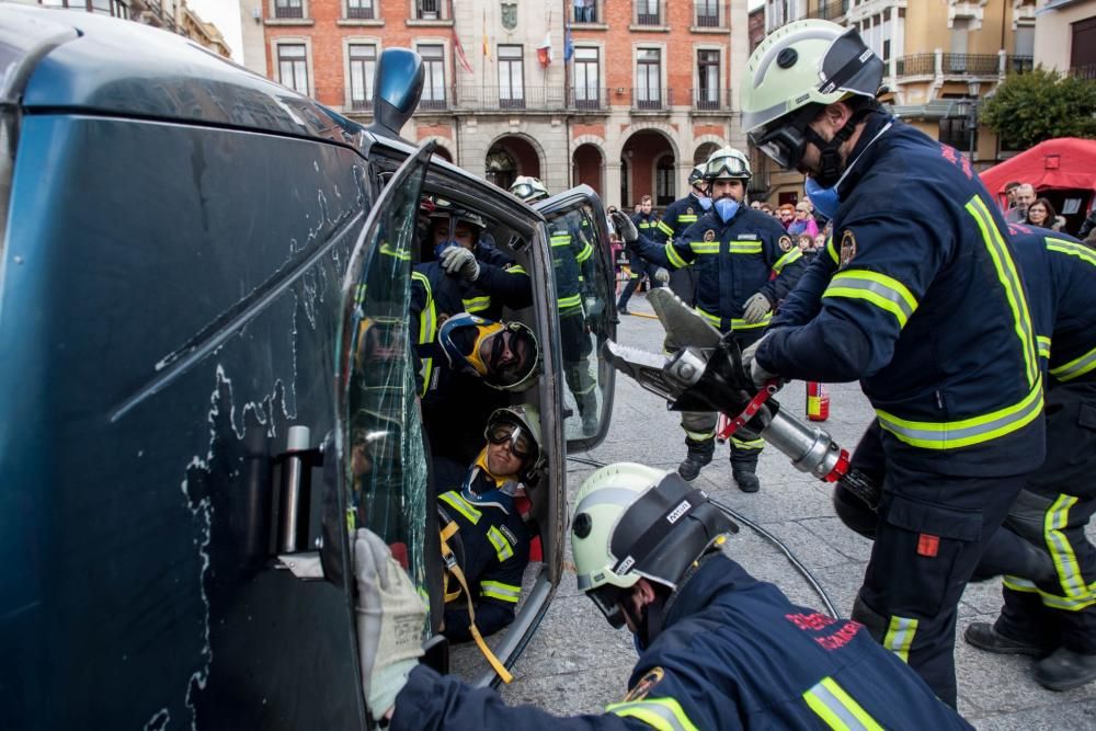 Simulacro de los Bomberos de Zamora