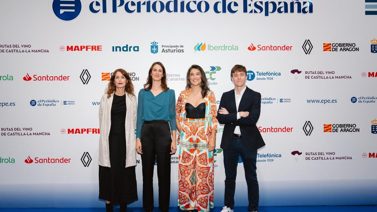 Sara Ladra, concejal de Más Madrid; Rita Maestre, portavoz en el Ayuntamiento de Más Madrid, Manuela Bergerot, portavoz  en la Asamblea de Más Madrid, y Eduardo Rubiño, portavoz adjunto de Más Madrid en el Ayuntamiento.