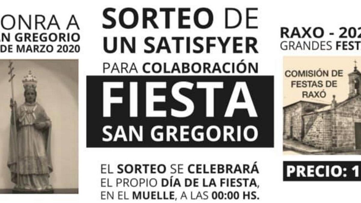 Cartel de las fiestas de San Gregorio de la parroquia de Raxó.