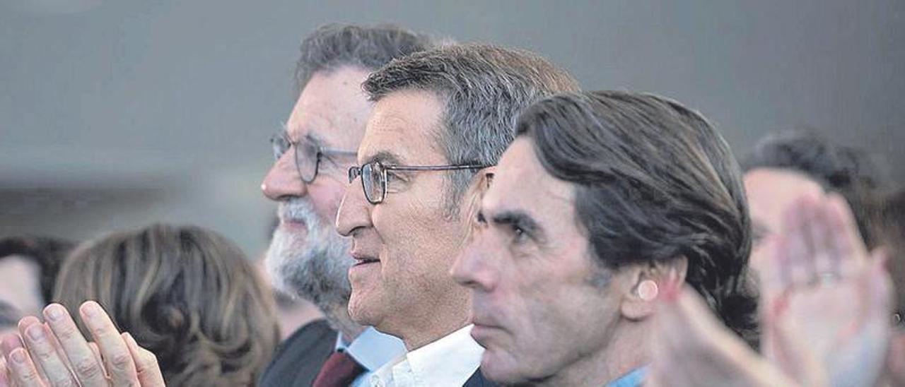 Mariano Rajoy, Alberto Núñez Feijóo y José María Aznar