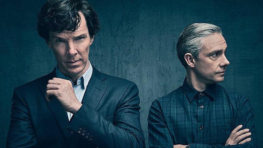 Cumberbatch y Martin Freeman protagonizan &#039;Sherlock&#039;.