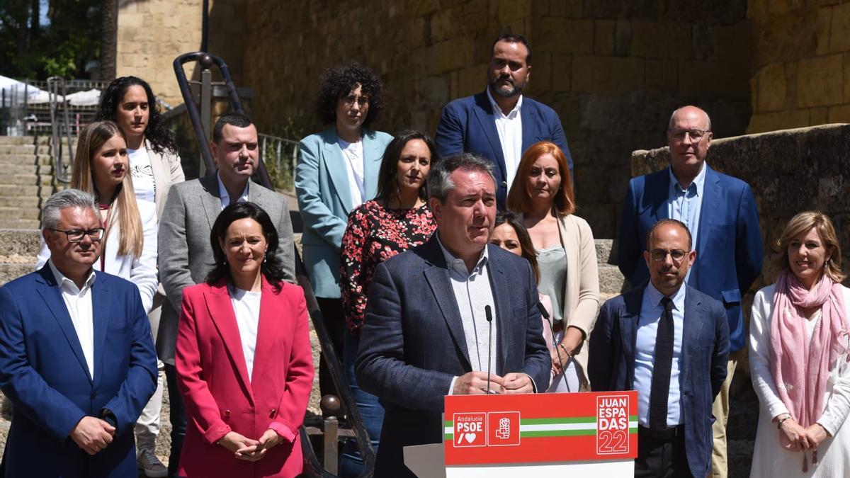 Juan Espadas durante su intervención en la presentación de la candidatura del PSOE por Córdoba.