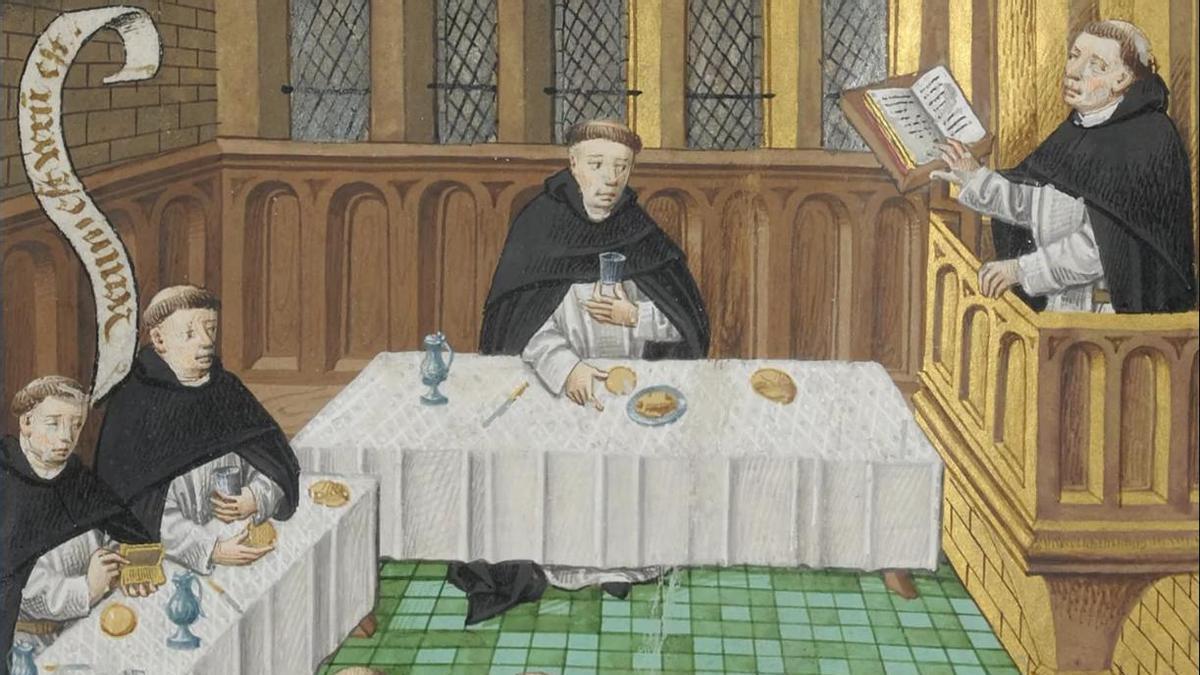 Una il·lustració del llibre "Monachorum Cibum. L’alimentació dels monjos benedictins dels monestirs de Sant Miquel de Cruïlles i Sant Cugat del Vallès " de Sergi Reixach.