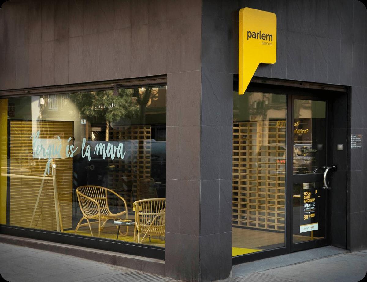 Una tienda de Parlem Telecom en Barcelona.