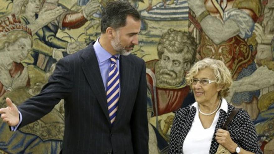 Felipe VI recibe a Carmena y Cifuentes