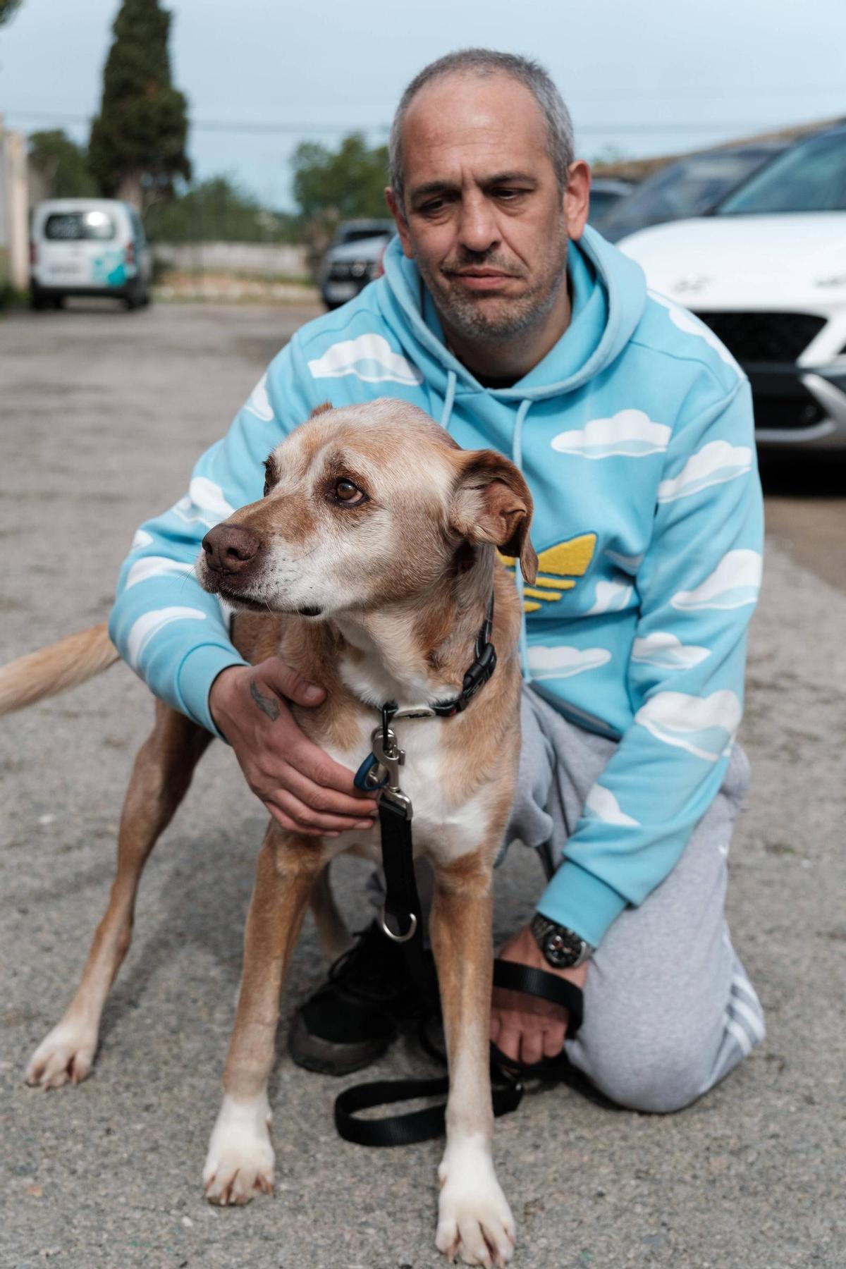 Mariano Meilán junto a Rex en Sa Coma