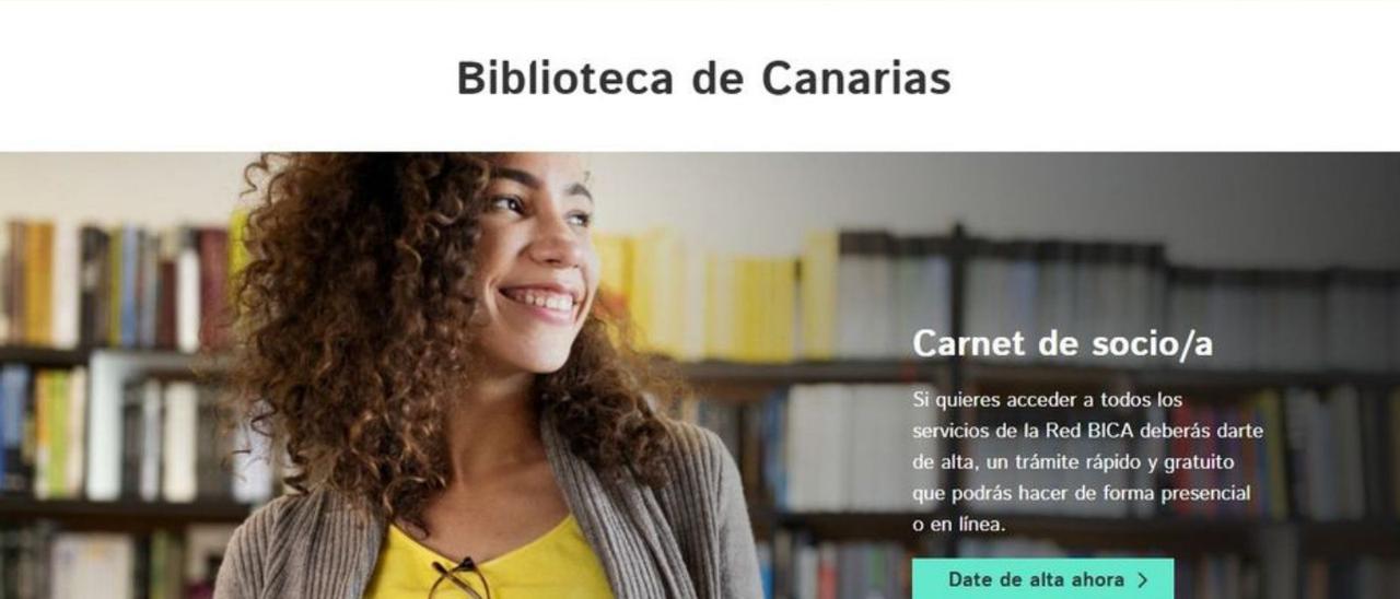 Página web de la Biblioteca de Canarias.