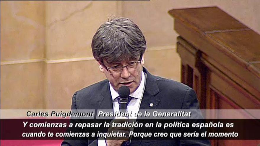 Puigdemont: &quot;¿Está dispuesto el Gobierno español a utilizar la fuerza contra Cataluña?&quot;