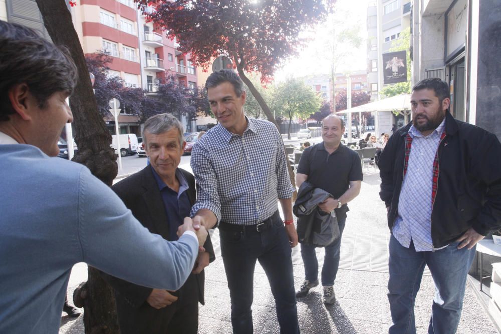 Pedro Sánchez es reuneix amb els militants a Girona