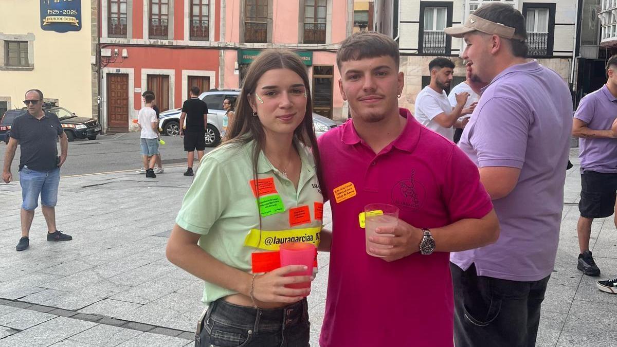 Alba Pérez y Luis Alonso, el pasado sábado, durante el día de las peñas.