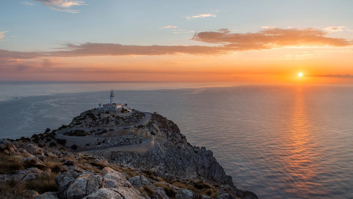 Lighthouse at Cap de Formentor on Mallorca at the sunrise