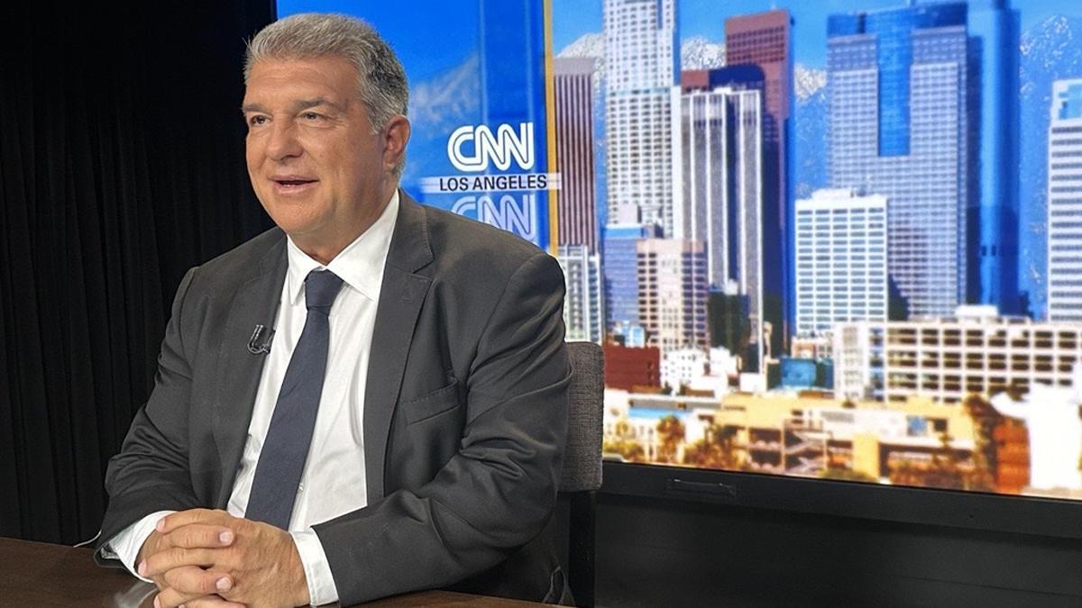 Laporta, durante la entrevista a la CNN