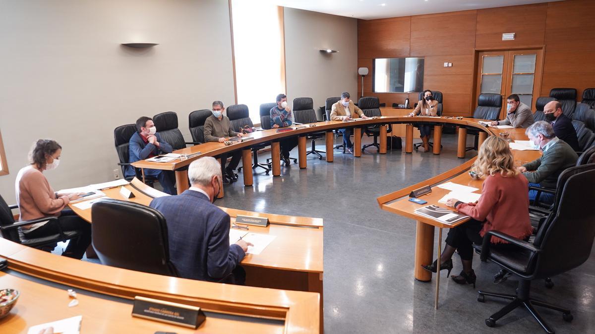 Reunión de la Junta de Portavoces de las Cortes de Aragón, este miércoles.