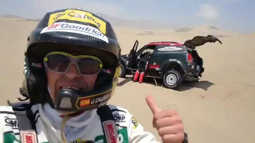 Así ha sido el accidente de Jesús Calleja, que le ha obligado a abandonar el Dakar