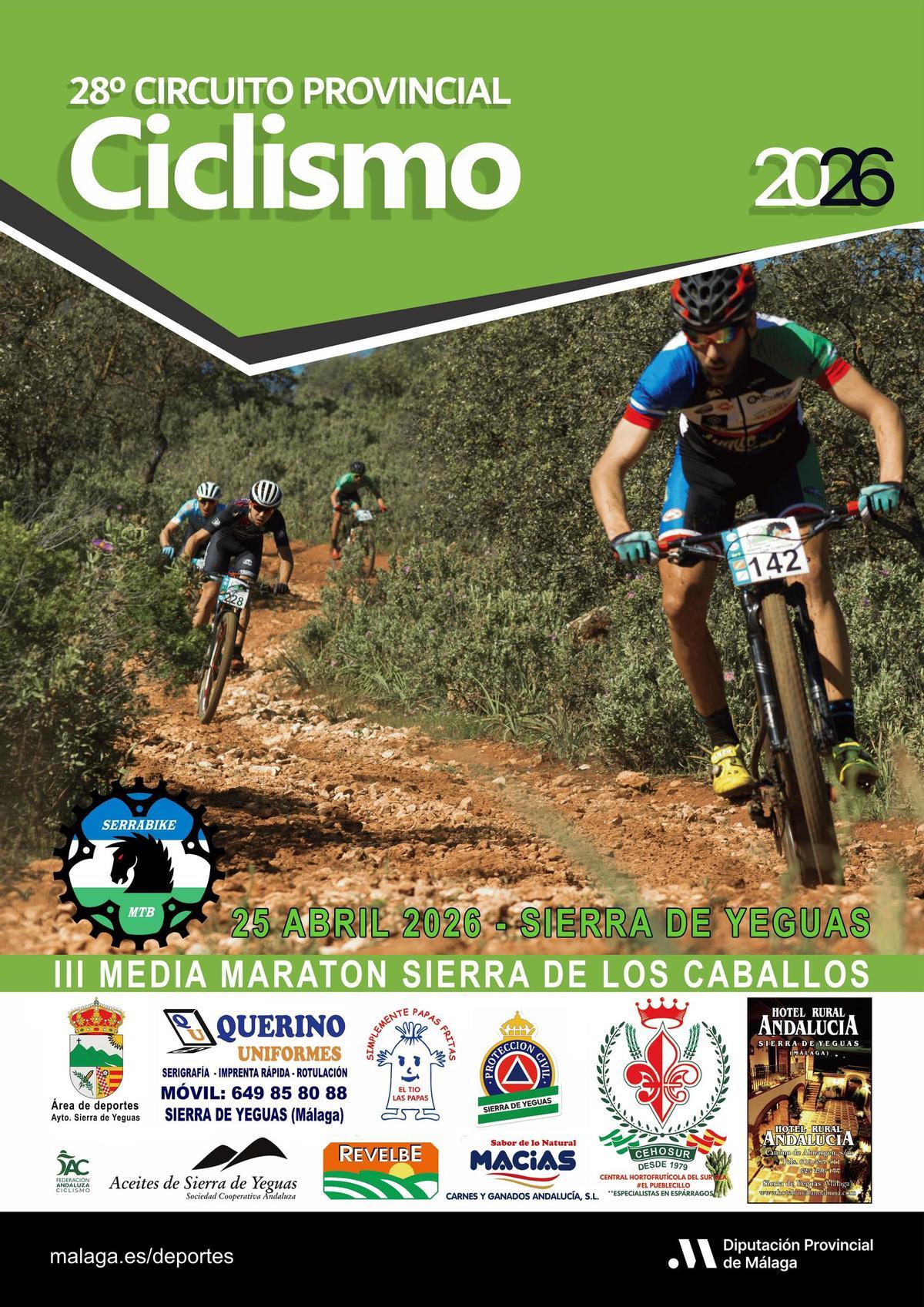 Cartel de presentación del 28º Circuito Provincial de ciclismo 2026.
