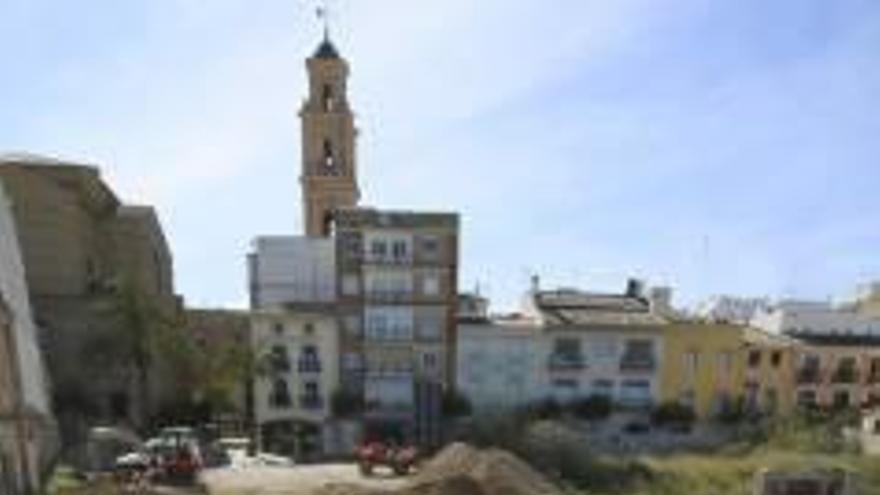 Restos medievales en el Raval de Gandia, cerca de la Plaça del Tirant.