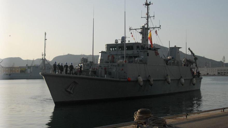 El cazaminas Tambre en el Arsenal de Cartagena.