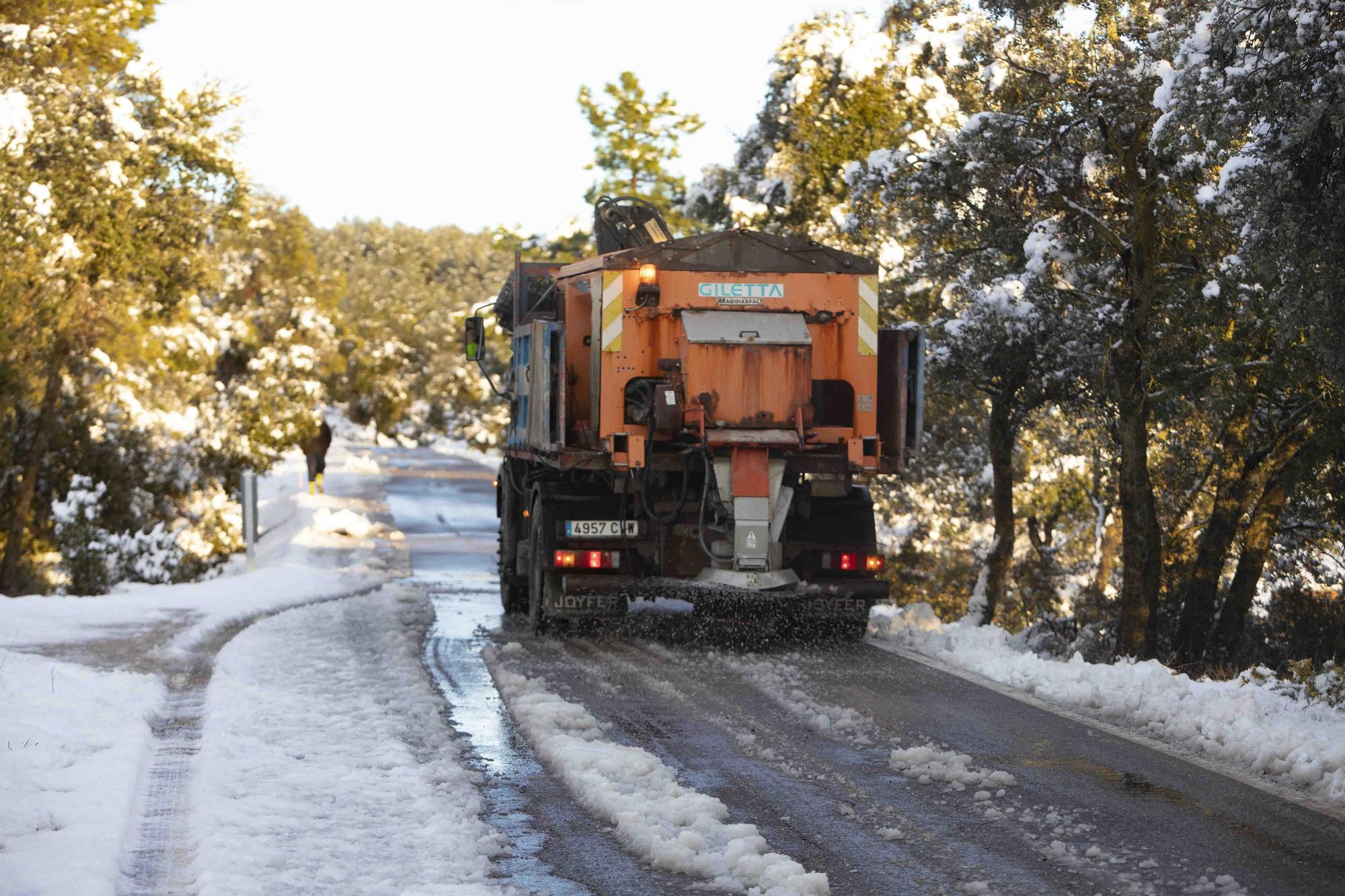 Espectacular nevada en la víspera de Sant Josep en Bocairent