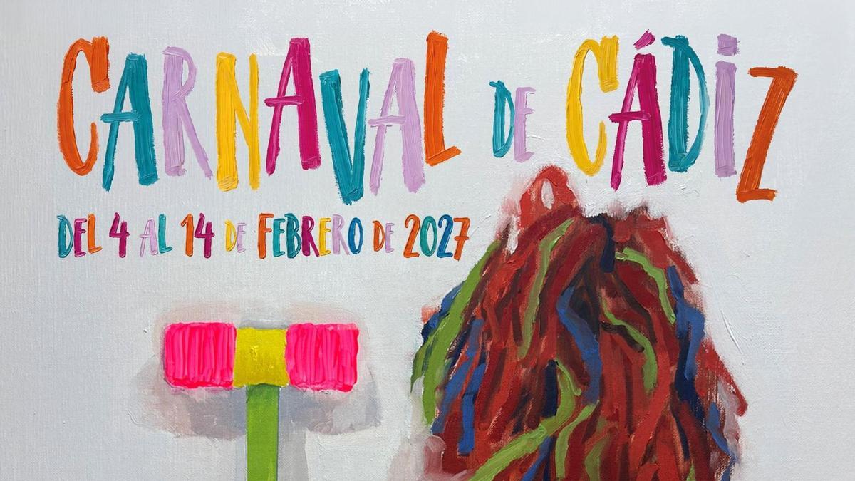 Cartel del carnaval de Cádiz 2027, obra del pintor gaditano Pepe Baena.