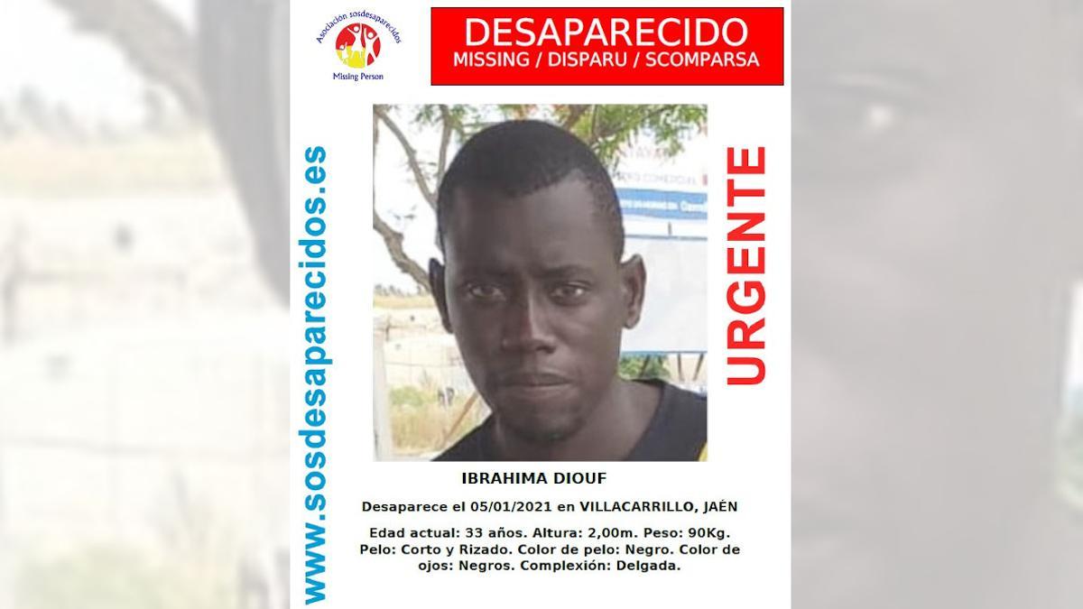 Ibrahima Diouf desapareció el 5 de enero de 2021 en Villacarrillo (Jaén) tras discutir con su patrón.