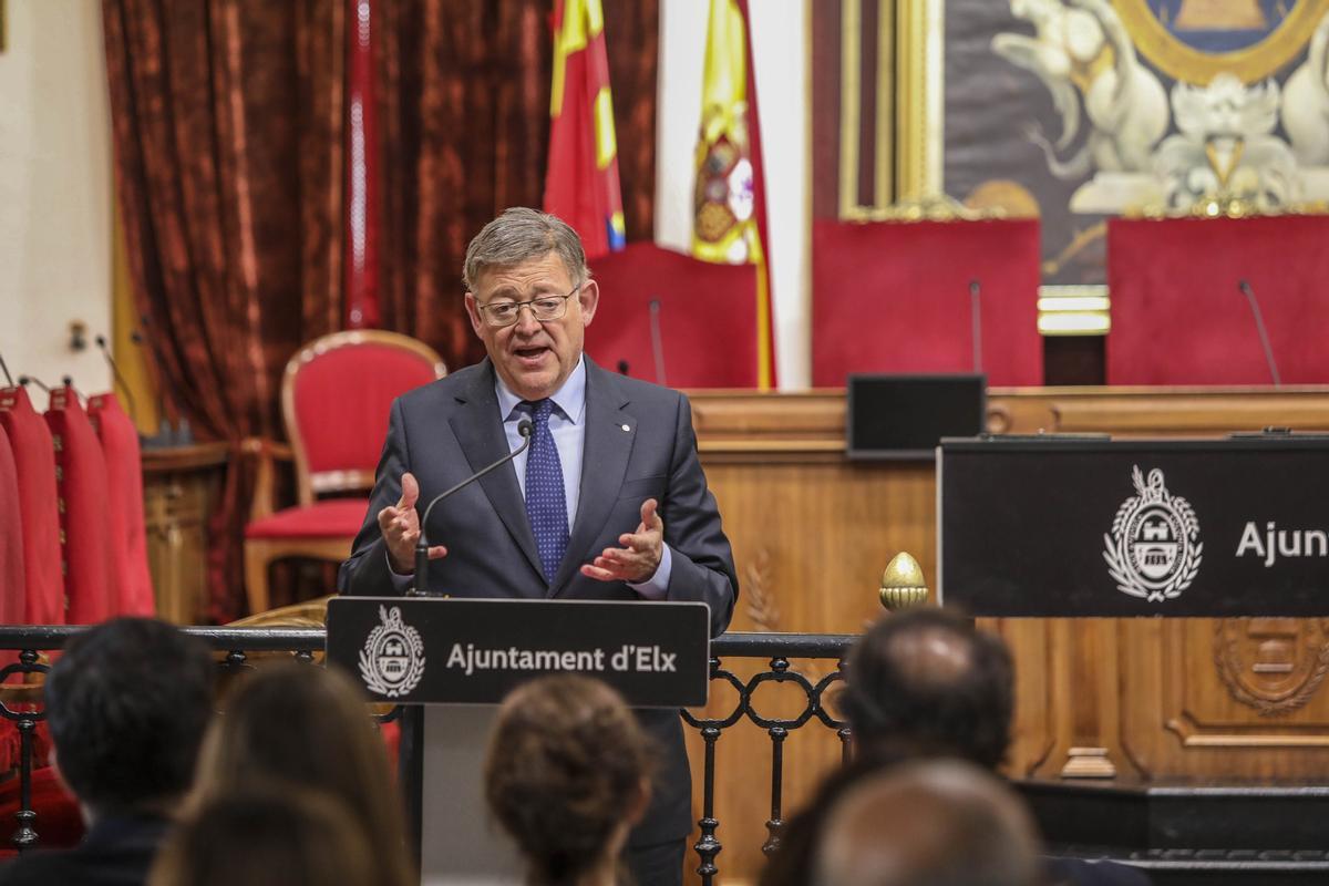 El jefe del Consell, Ximo Puig, durante su intervención.