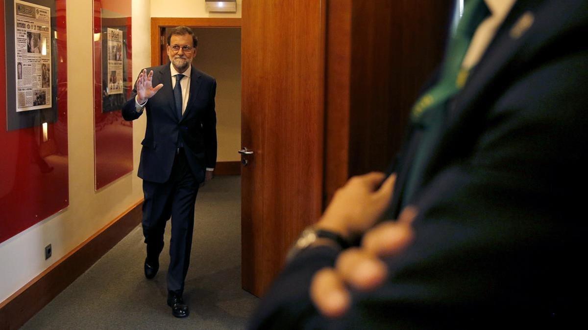 El presidente del Gobierno, Mariano Rajoy, tras la rueda de prensa posterior al Consejo de Ministros.