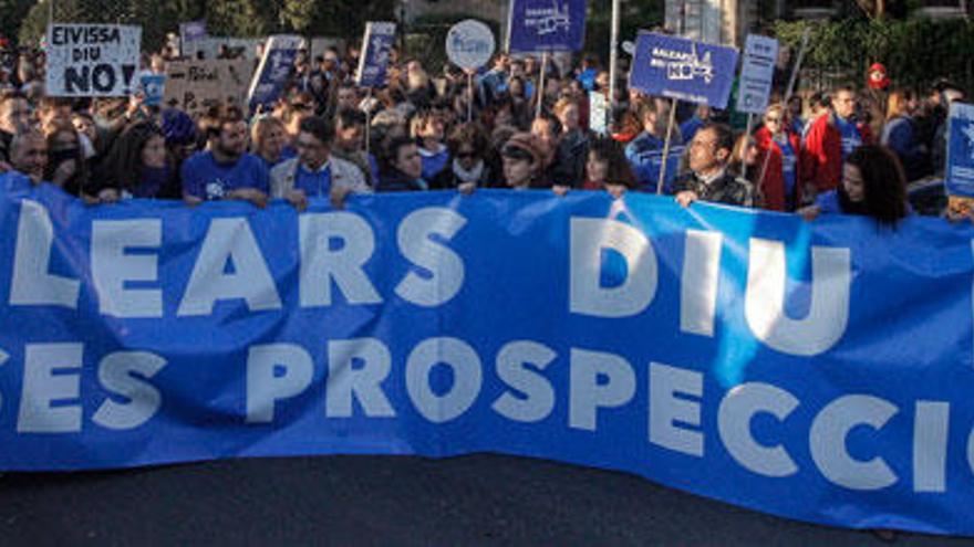 Manifestación contra las prospecciones, imagen de archivo.