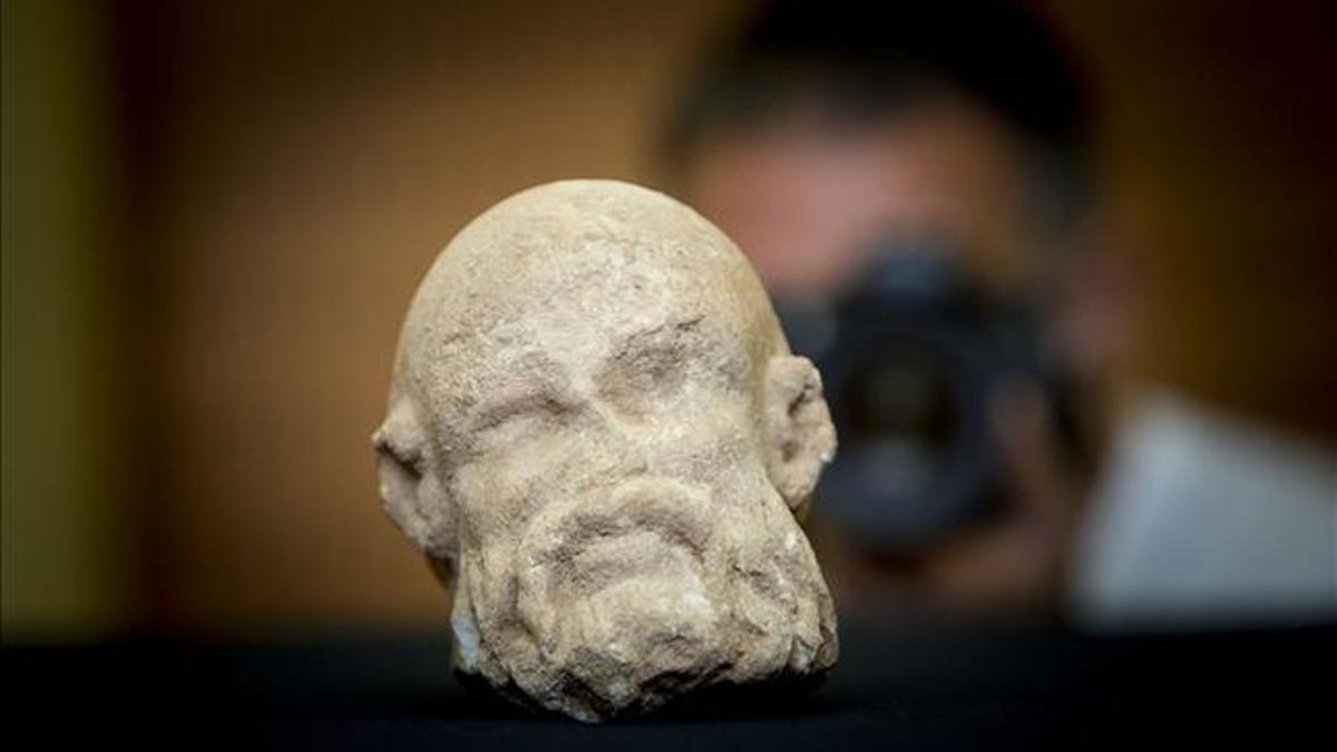 La cabeza de mármol romana hallada en La Sagrera.