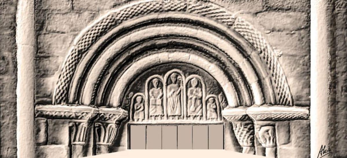 Fotogrametría del tímpano de San Martiño.   | // CEDIDA POR MANUEL UXÍO GARCÍA