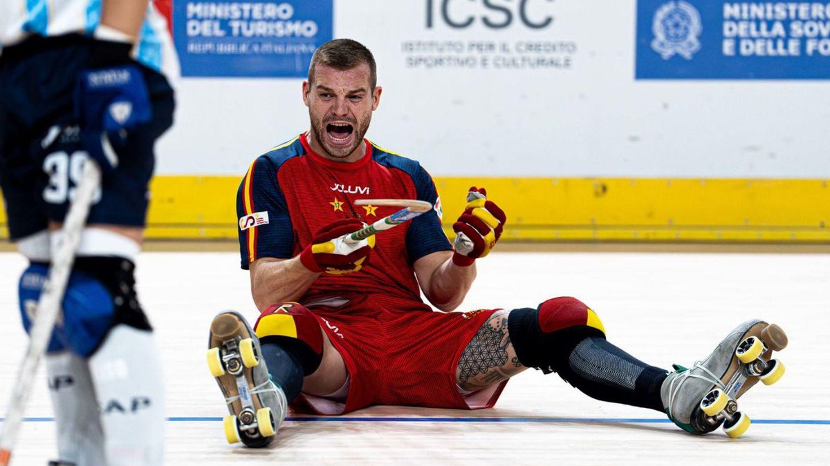 César Carballeira celebra su gol en la final del pasado Mundial contra Argentina.