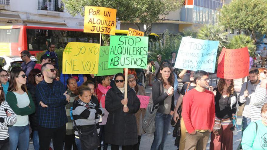 Manifestación de protesta por los problemas de la vivienda en Ibiza, el pasado mes de abril.