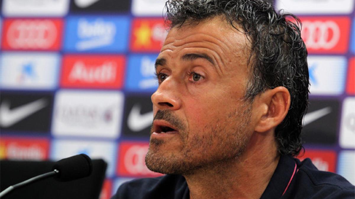 Luis Enrique Martínez, entrenador del Barça, en la rueda de prensa previa al Málaga-Barça