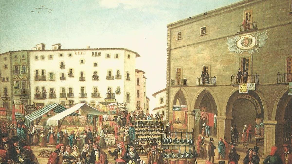 Pintura anònima del mercat de la plaça Major