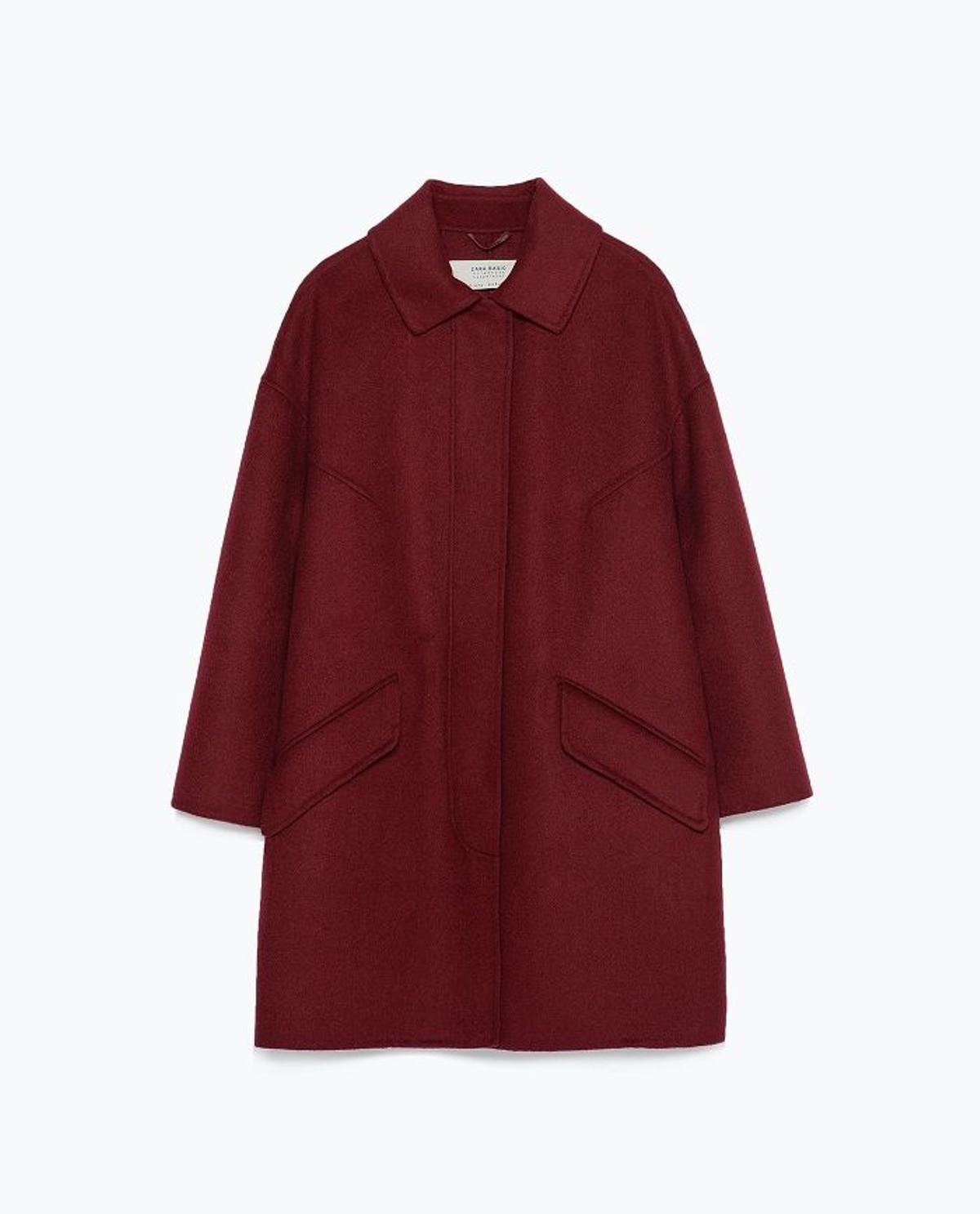 Básicos otoño 2015, abrigo marsala de Zara