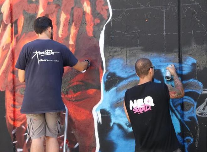 El mural más culé de Lamine Yamal y Nico Williams en Barcelona