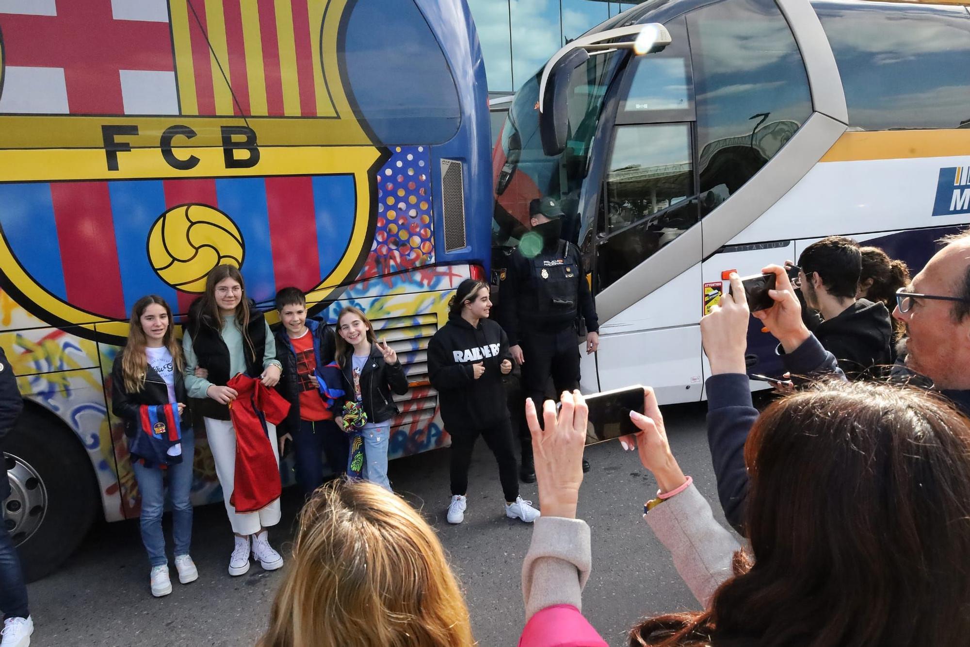 Llegada del Barcelona a Castelló para jugar contra el Villarreal