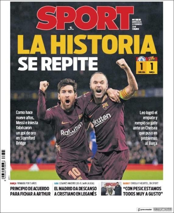 Portadas deportivas miércoles 21 de febrero de 2018