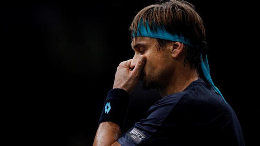 David Ferrer se lamenta de su eliminación.