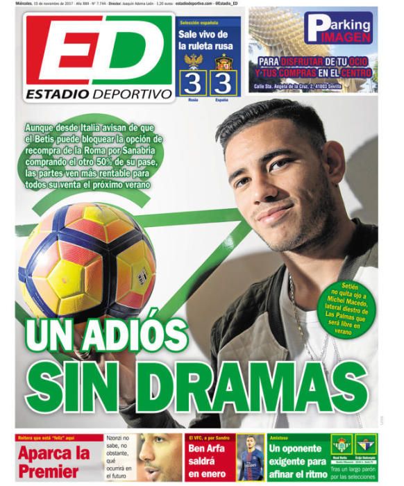 La portadas deportivas del miércoles 15 de noviembre