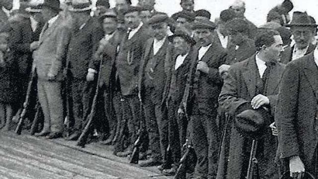 Detalle somatenistas de Moaña. // Foto Pacheco 1924