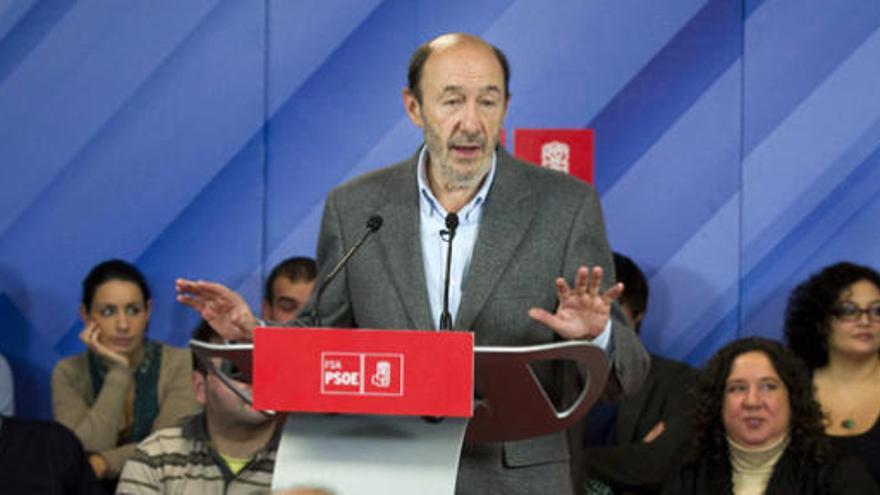 Rubalcaba durante un acto en Gijón.