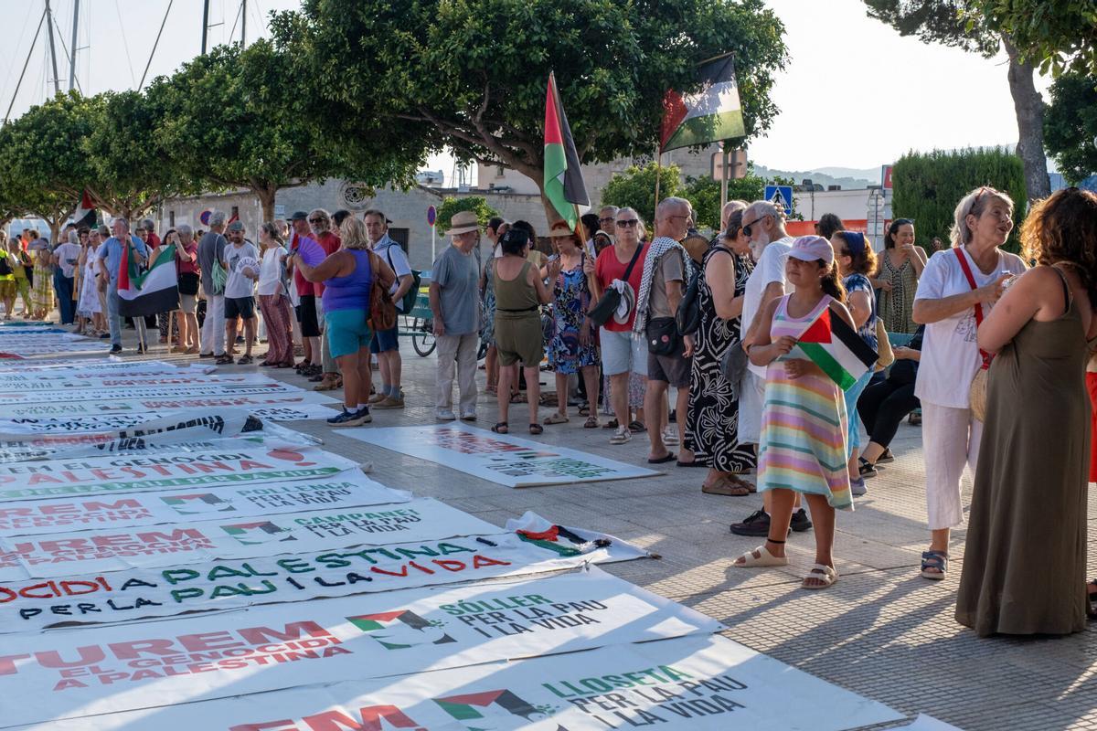 Manifestación en apoyo a Gaza y al pueblo palestino en Palma el viernes 31 de julio de 2026.