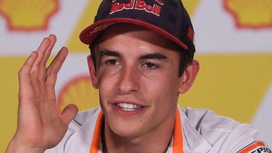 Marc Márquez, en la rueda de prensa previa a los entrenamientos libres en Sepang.