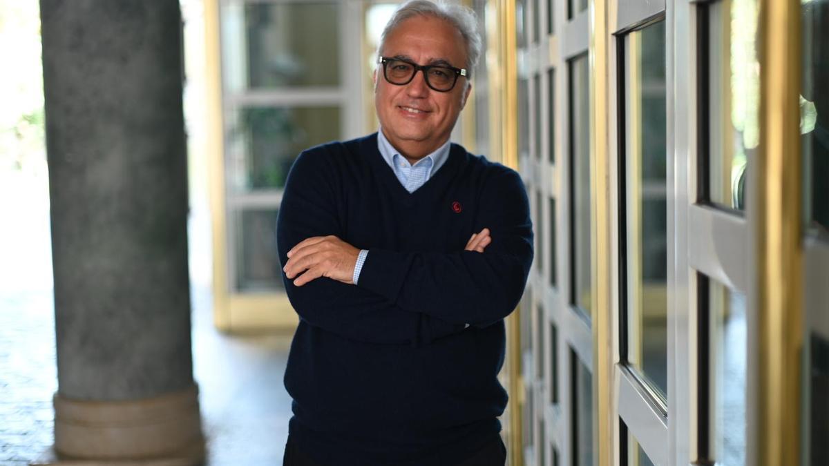 El consejero de Agricultura del Gobierno de Aragón, Javier Rincón, este sábado en el Pignatelli, sede de la DGA.