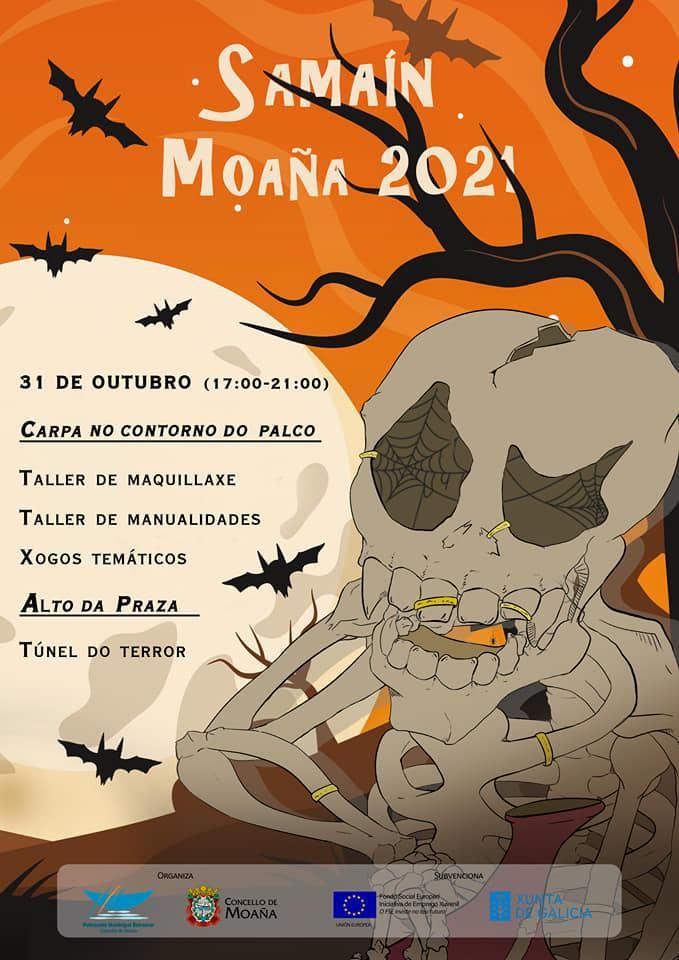 Cartel de las actividades de Samaín 2021 en Moaña