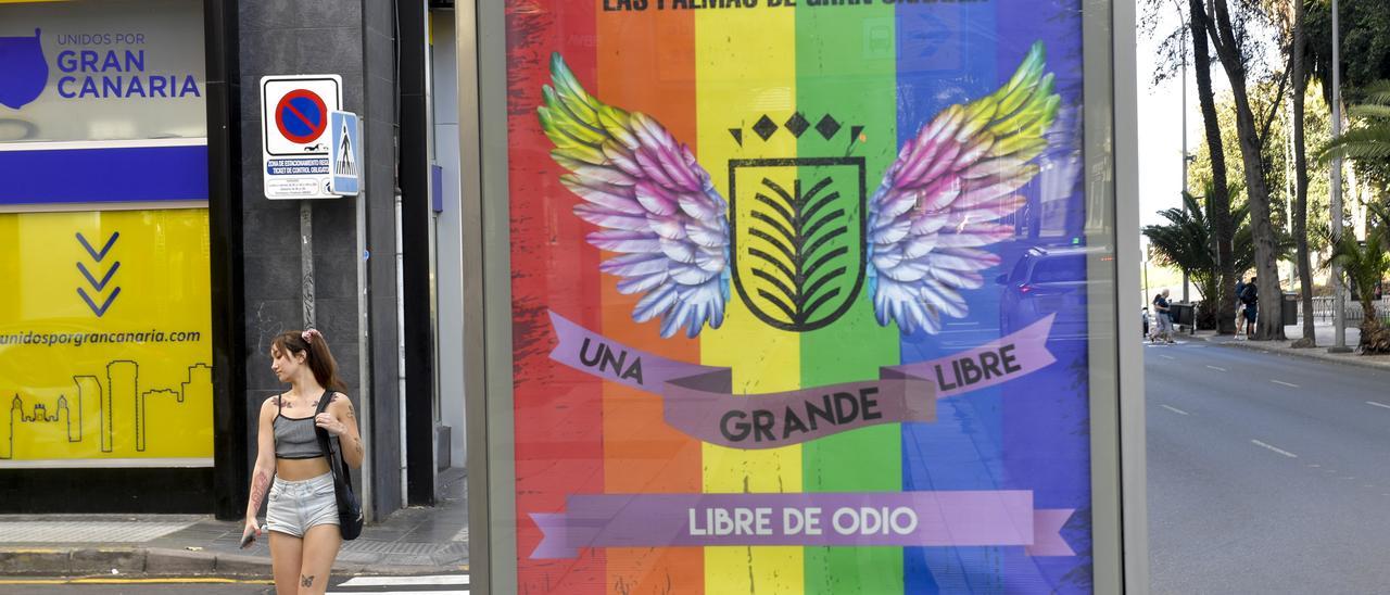 Imagen de la campaña del Ayuntamiento de Las Palmas de Gran Canaria con motivo de la celebración de Orgullo LGTBI con el polémico lema