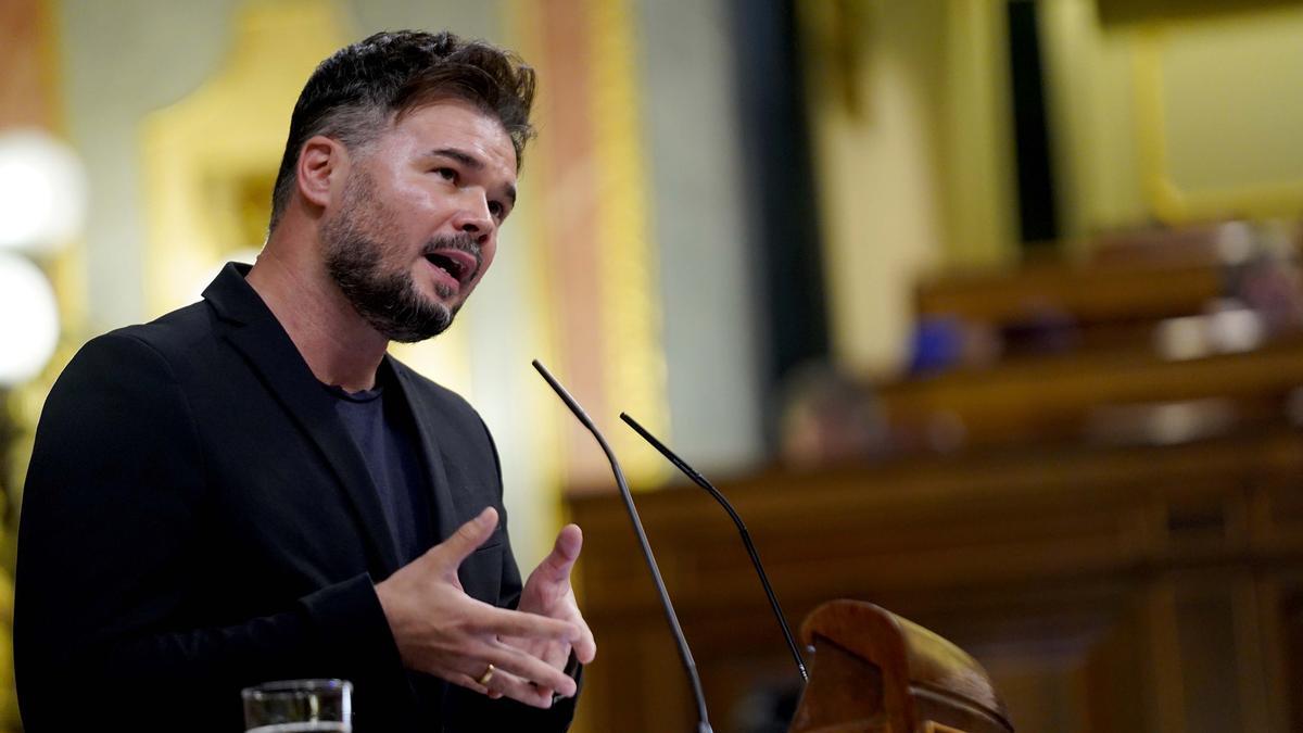 Gabriel Rufián durante un pleno del Congreso de los Diputados