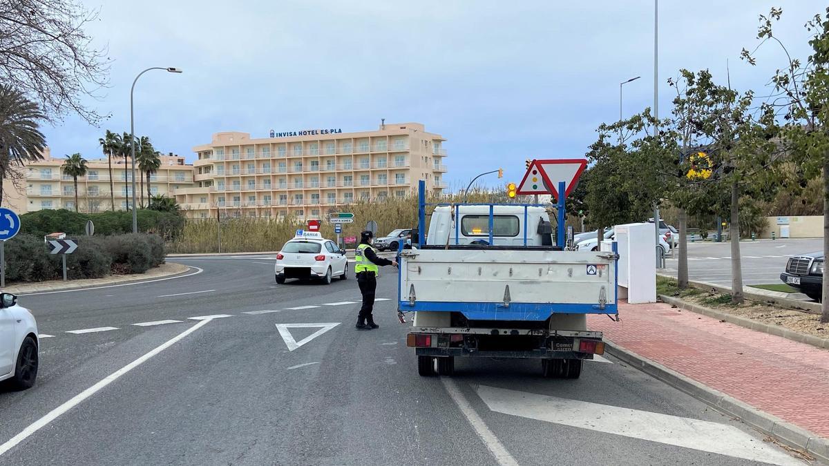 Control de policía en Sant Antoni.