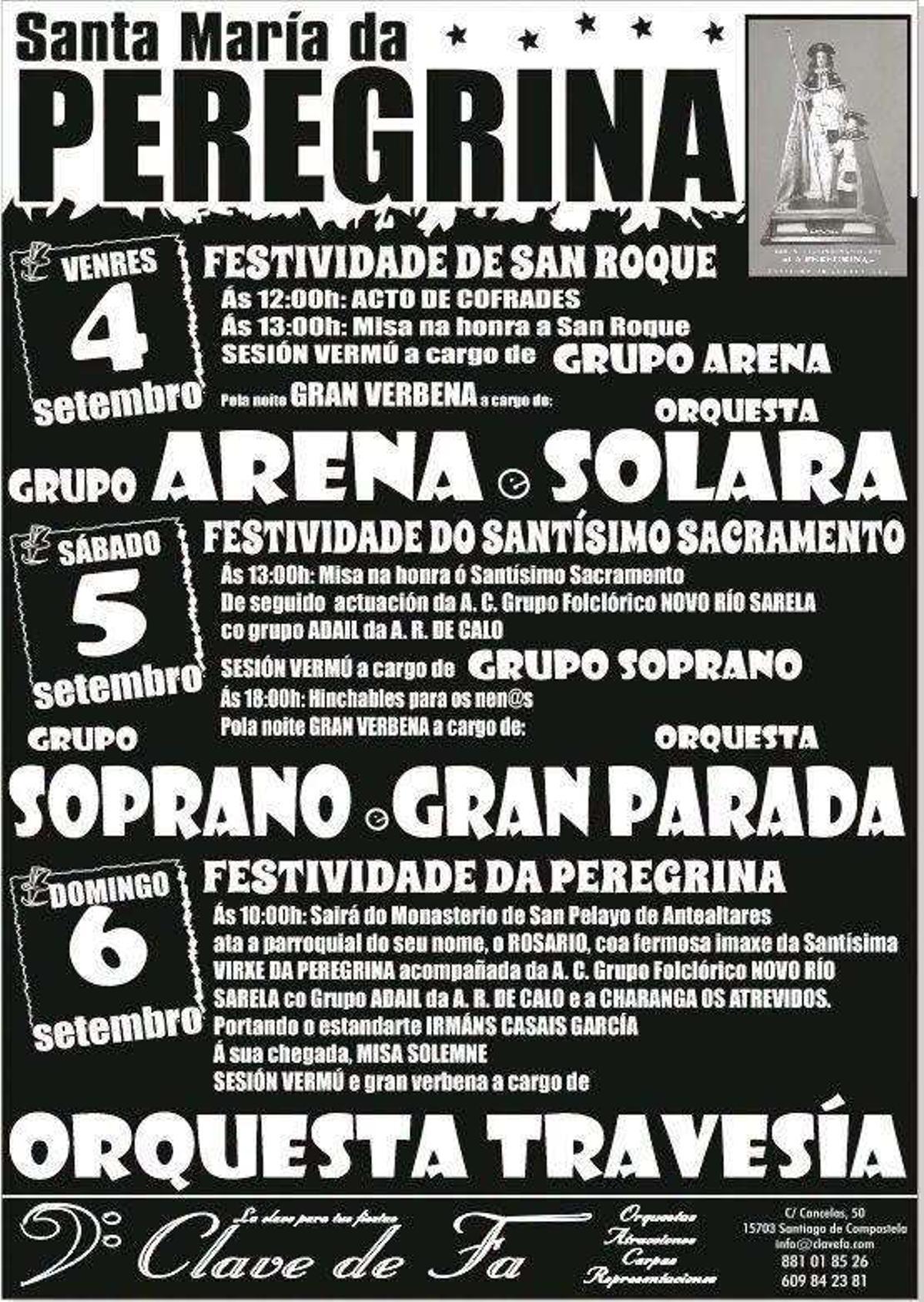 Cartel de las fiestas de Santa María da Peregrina