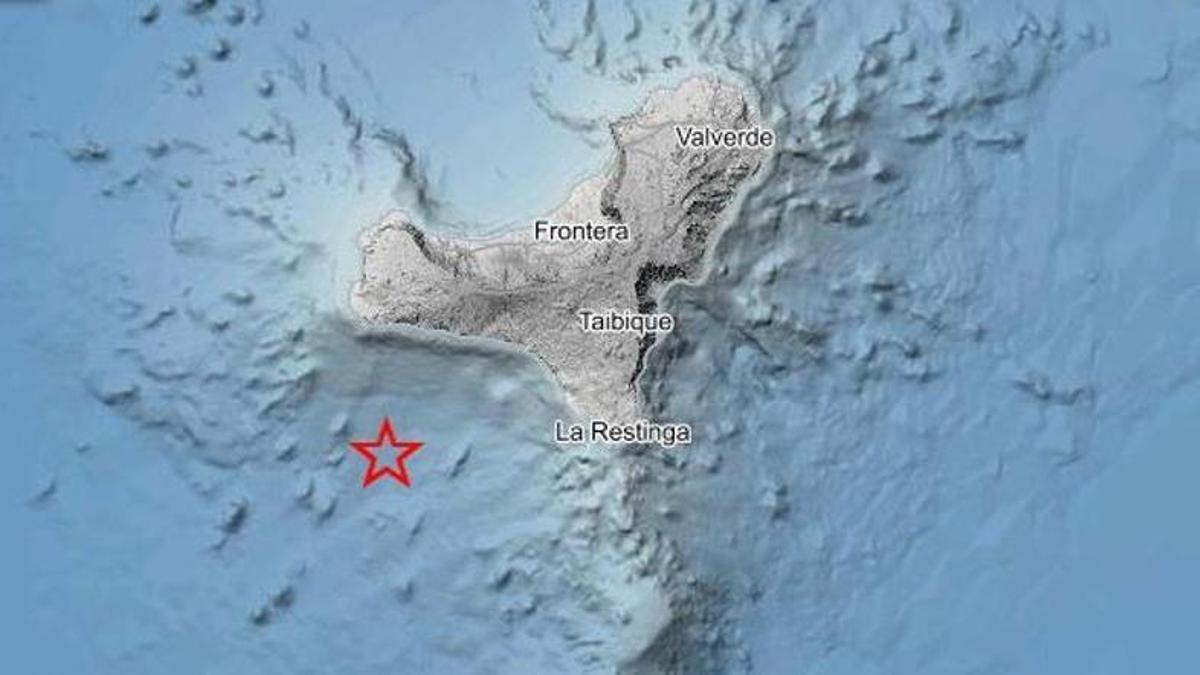 Terremoto en la madrugada del miércoles 15 de julio de 2026 al suroeste de El Pinar, en El Hierro